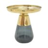 101 000104 5 Coffee table Kunlo Inart gold chrome-black glass D60x42cmIndoor furniture > Tables auxiliary