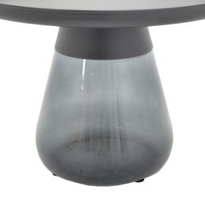 101 000105 2 3 Coffee table Kunlo Inart black metal-black glass D60x42cmIndoor furniture > Tables auxiliary