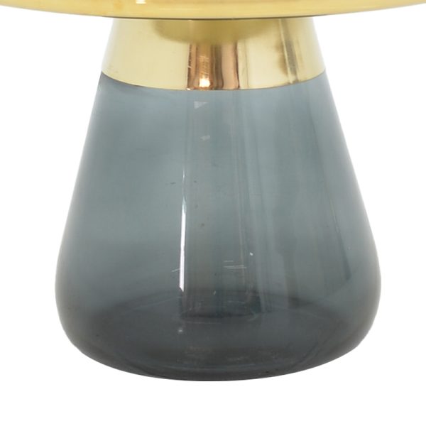 101 000106 2 2 Coffee table Kunlo Inart gold chrome-black glass D60x42cmIndoor furniture > Tables auxiliary