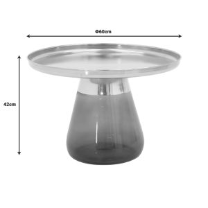101 000106 3 2 Coffee table Kunlo Inart gold chrome-black glass D60x42cmIndoor furniture > Tables auxiliary