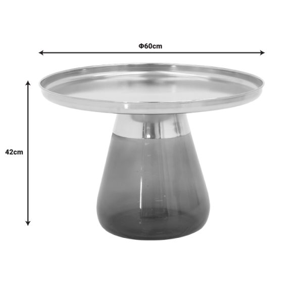 101 000106 3 2 Coffee table Kunlo Inart gold chrome-black glass D60x42cmIndoor furniture > Tables auxiliary