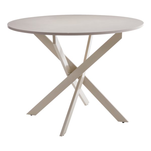 101 000114 11 Table Dammero pakoworld cream mdf - cream metal leg D100x75cmIndoor furniture > Dining Tables