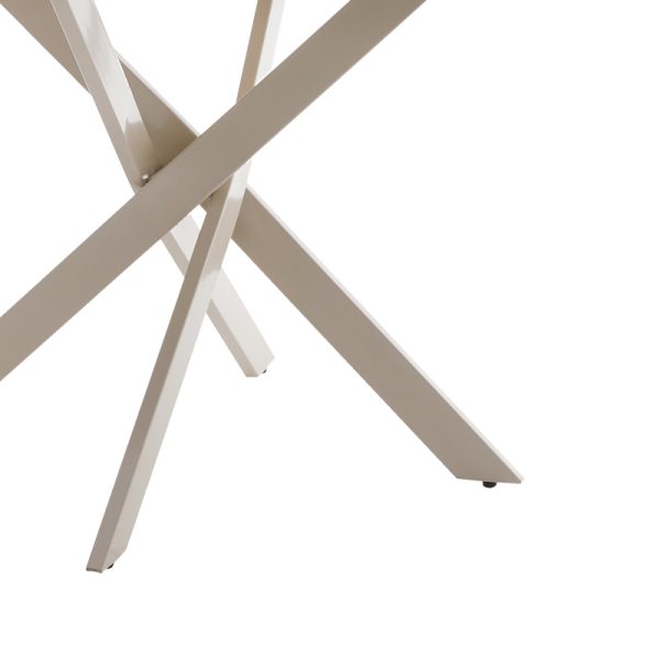 101 000114 2 9 Table Dammero pakoworld cream mdf - cream metal leg D100x75cmIndoor furniture > Dining Tables