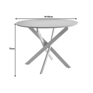 101 000114 3 9 Table Dammero pakoworld cream mdf - cream metal leg D100x75cmIndoor furniture > Dining Tables