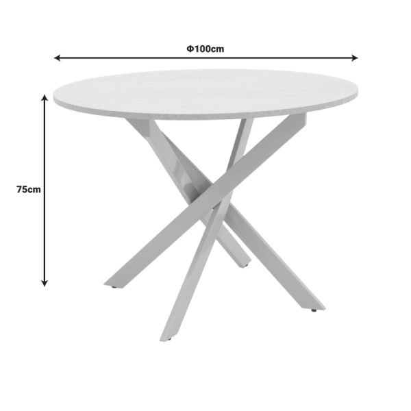 101 000115 4 2 Table Dammero pakoworld grey mdf and grey metal leg D100x75cmIndoor furniture > Dining Tables