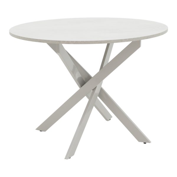 101 000115 5 Table Dammero pakoworld grey mdf and grey metal leg D100x75cmIndoor furniture > Dining Tables