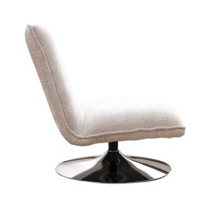 101 000118 3 6 Rotating chair Remona pakoworld cream fabric-chrome legs 63x80x80εκIndoor furniture > Chairs