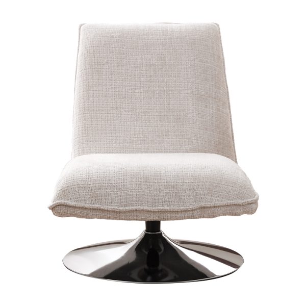 101 000118 4 6 Rotating chair Remona pakoworld cream fabric-chrome legs 63x80x80εκIndoor furniture > Chairs