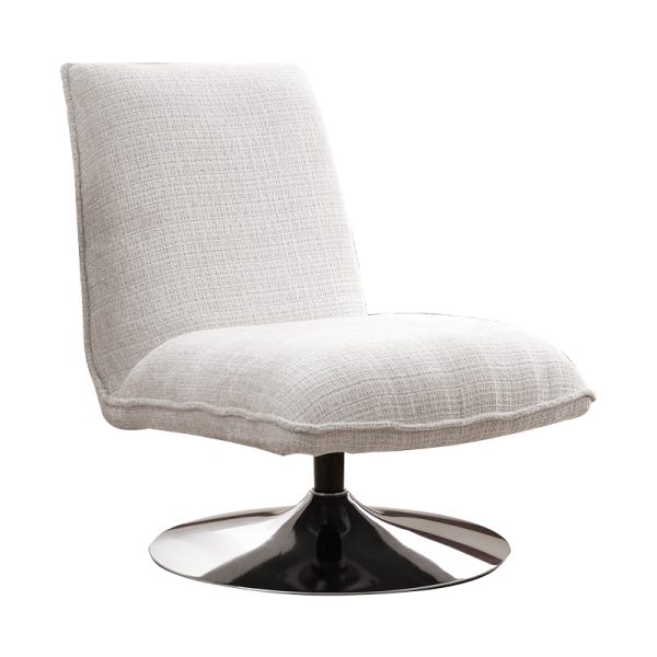 101 000118 9 Rotating chair Remona pakoworld cream fabric-chrome legs 63x80x80εκIndoor furniture > Chairs
