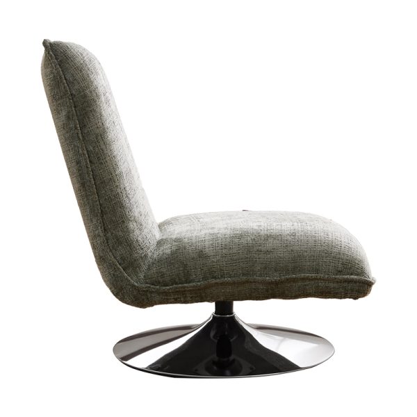 101 000119 3 2 Rotating chair Remona pakoworld green fabric-chrome legs 63x80x80εκIndoor furniture > Chairs