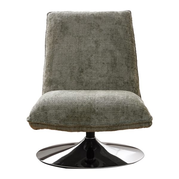 101 000119 4 2 Rotating chair Remona pakoworld green fabric-chrome legs 63x80x80εκIndoor furniture > Chairs