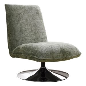 101 000119 5 Rotating chair Remona pakoworld green fabric-chrome legs 63x80x80εκIndoor furniture > Chairs