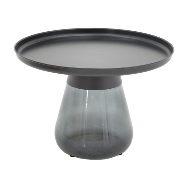 101 000123 2 4 Coffee table Kunlo Inart set 2 pieces black metal-black glassIndoor furniture > Coffee tables