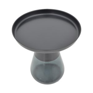 101 000123 3 4 Coffee table Kunlo Inart set 2 pieces black metal-black glassIndoor furniture > Coffee tables