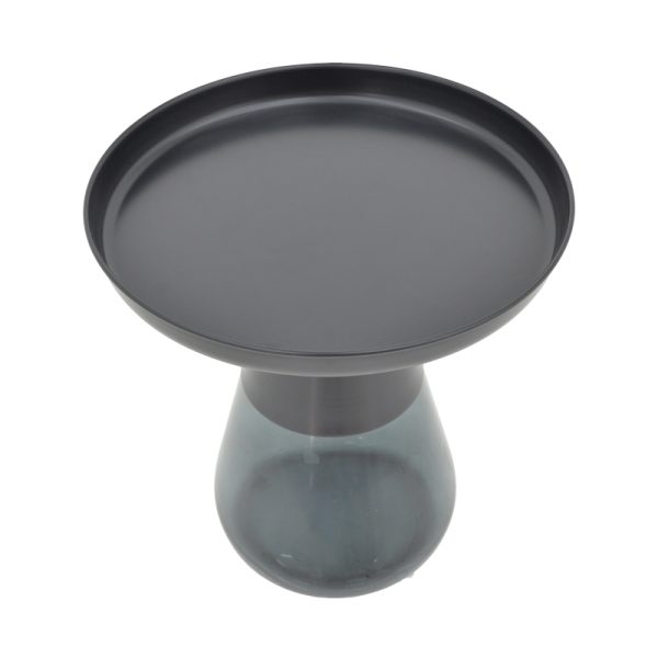 101 000123 3 4 Coffee table Kunlo Inart set 2 pieces black metal-black glassIndoor furniture > Coffee tables