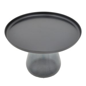 101 000123 4 4 Coffee table Kunlo Inart set 2 pieces black metal-black glassIndoor furniture > Coffee tables