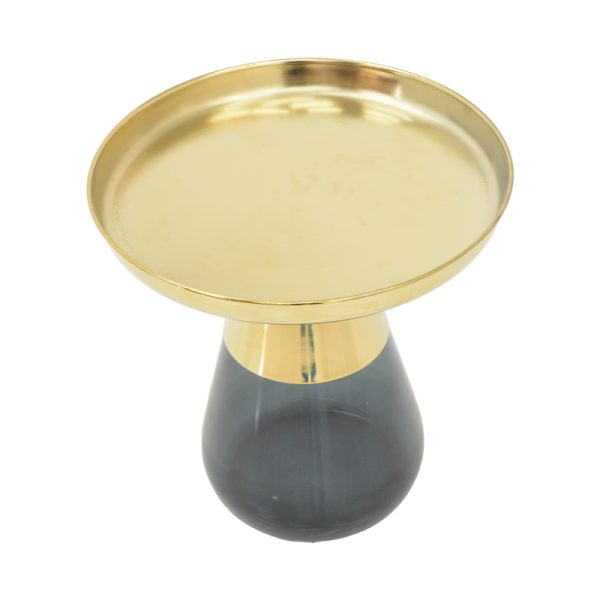 101 000124 3 2 Coffee tables Kunlo Inart 2 pieces set gold chrome-black glassIndoor furniture > Coffee tables