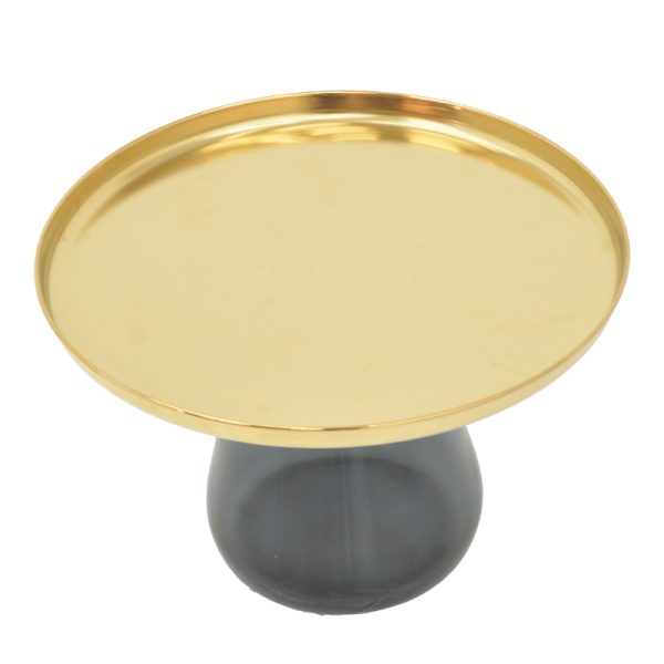 101 000124 4 2 Coffee tables Kunlo Inart 2 pieces set gold chrome-black glassIndoor furniture > Coffee tables