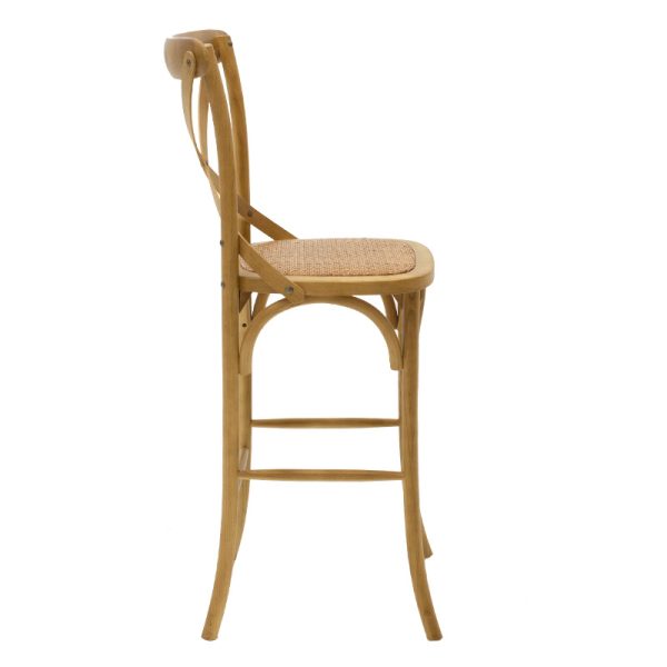 102 000005 2 3 Bar stool Reid pakoworld wood sonoma- brown rattanEASTER OFFERS