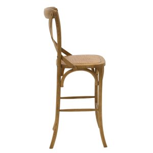 102 000006 2 4 Bar stool Reid pakoworld wood light walnut- brown rattanEASTER OFFERS