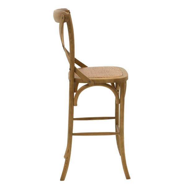 102 000006 2 4 Bar stool Reid pakoworld wood light walnut- brown rattanEASTER OFFERS