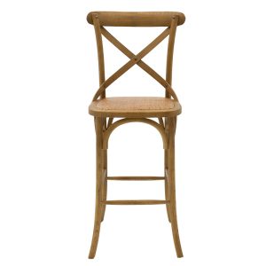 102 000006 3 4 Bar stool Reid pakoworld wood light walnut- brown rattanEASTER OFFERS