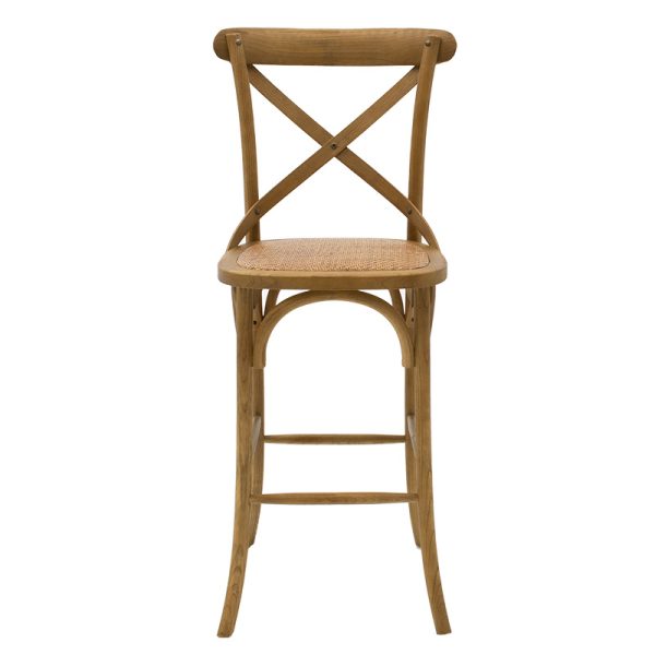 102 000006 3 4 Bar stool Reid pakoworld wood light walnut- brown rattanEASTER OFFERS