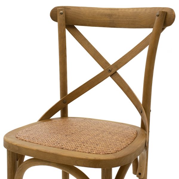 102 000006 4 4 Bar stool Reid pakoworld wood light walnut- brown rattanEASTER OFFERS