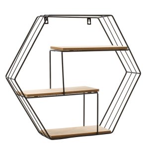 104 000002 2 5 Wall shelf Azira pakoworld black-oak color 50x10x44cmIndoor furniture > Home organization > Kitchen > Shelves
