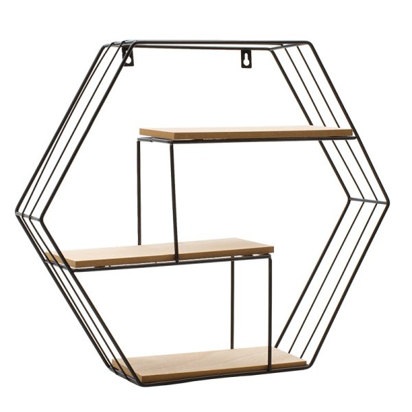 104 000002 2 5 Wall shelf Azira pakoworld black-oak color 50x10x44cmIndoor furniture > Home organization > Kitchen > Shelves