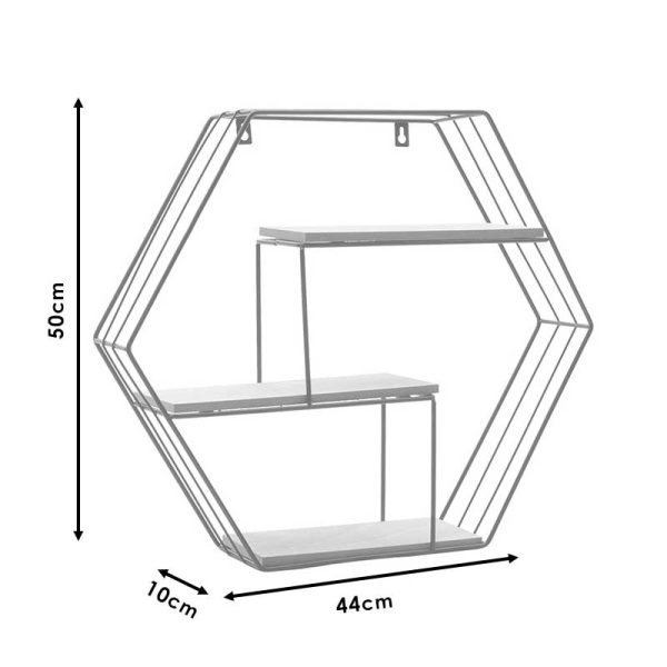 104 000002 3 5 Wall shelf Azira pakoworld black-oak color 50x10x44cmIndoor furniture > Home organization > Kitchen > Shelves