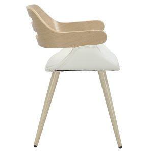 106 000030 3 Armchair Valeria pakoworld PU white-leg naturalIndoor furniture > Armchairs