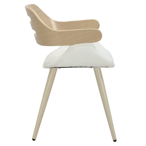 106 000030 3 Armchair Valeria pakoworld PU white-leg naturalIndoor furniture > Armchairs