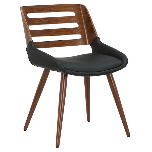 106 000035 12 Chair Brody pakoworld black pu- walnut legIndoor furniture > Chairs