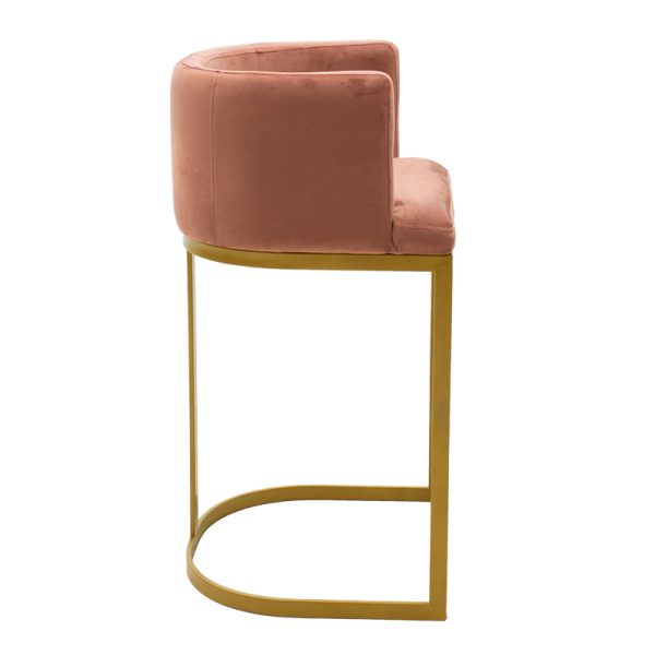 110 000019 3 2 Bar stool Viv pakoworld rotten apple velvet - golden metal 54x50x95cmEASTER OFFERS