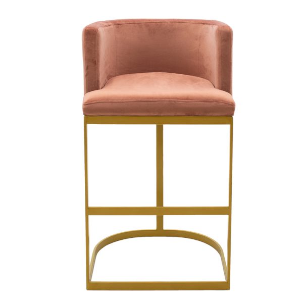 110 000019 4 2 Bar stool Viv pakoworld rotten apple velvet - golden metal 54x50x95cmEASTER OFFERS