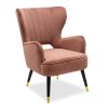 110 000024 5 Chair Giselle pakoworld velvet green leg black-goldenIndoor furniture > Chairs