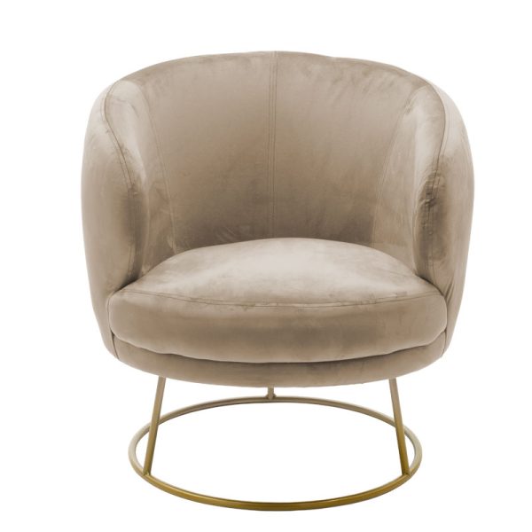 110 000052 3 2 Armchair Rony pakoworld velvet beige 78x75x82cmIndoor furniture > Living room armchairs