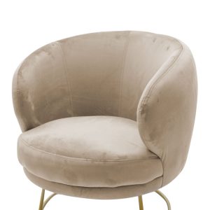 110 000052 4 2 Armchair Rony pakoworld velvet beige 78x75x82cmIndoor furniture > Living room armchairs