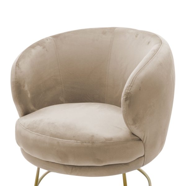110 000052 4 2 Armchair Rony pakoworld velvet beige 78x75x82cmIndoor furniture > Living room armchairs