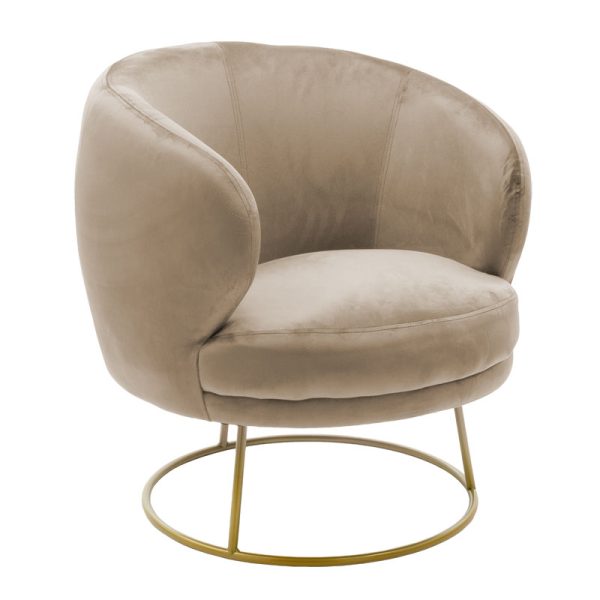 110 000052 5 Armchair Rony pakoworld velvet beige 78x75x82cmIndoor furniture > Living room armchairs