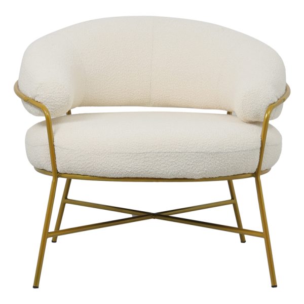 110 000057 2 2 Armchair Malu pakoworld boucle cream-golden metal leg 84x79x76cmIndoor furniture > Living room armchairs