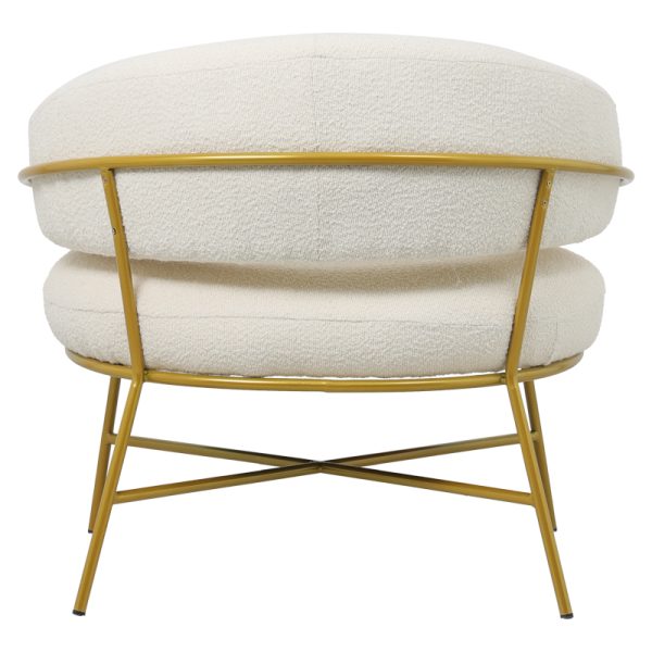 110 000057 3 2 Armchair Malu pakoworld boucle cream-golden metal leg 84x79x76cmIndoor furniture > Living room armchairs
