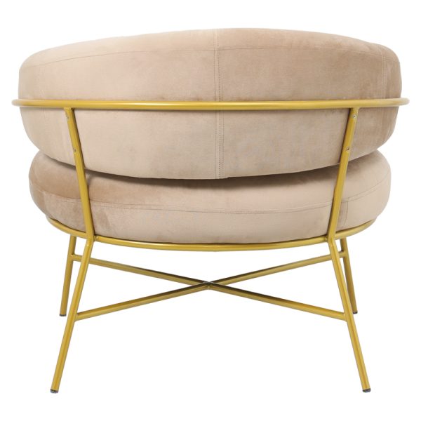 110 000058 3 3 Armchair Malu pakoworld velvet beige-golden metal leg 84x79x76cmIndoor furniture > Living room armchairs
