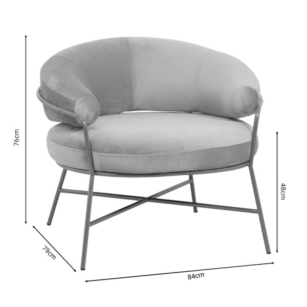 110 000058 4 3 Armchair Malu pakoworld velvet beige-golden metal leg 84x79x76cmIndoor furniture > Living room armchairs