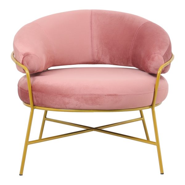 110 000059 2 2 Armchair Malu pakoworld velvet rotten apple-golden metal leg 84x79x76cmSPRING OFFERS