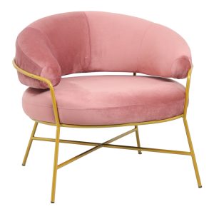 110 000059 5 Armchair Malu pakoworld velvet rotten apple-golden metal leg 84x79x76cmSPRING OFFERS