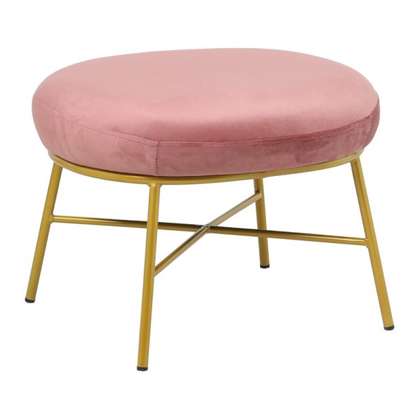 110 000065 5 Stool Susanna pakoworld velvet rotten apple-golden metal leg 56x47x40cmIndoor furniture > Stools