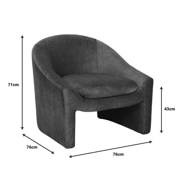 110 000073 4 2 Armchair Berza pakoworld charcoal fabric 76x76x71cmSPRING OFFERS