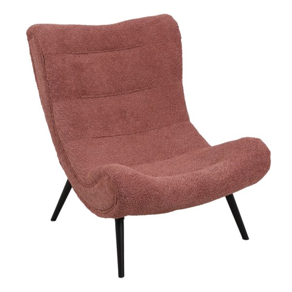 110 000080 6 Silla pakoworld boucle fabric armchair in dusty pink 97x80x100cmIndoor furniture > Living room armchairs